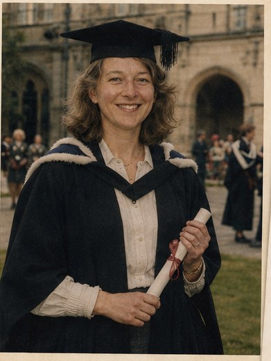 Jane Stephens graduating at Pembroke College, Cambridge