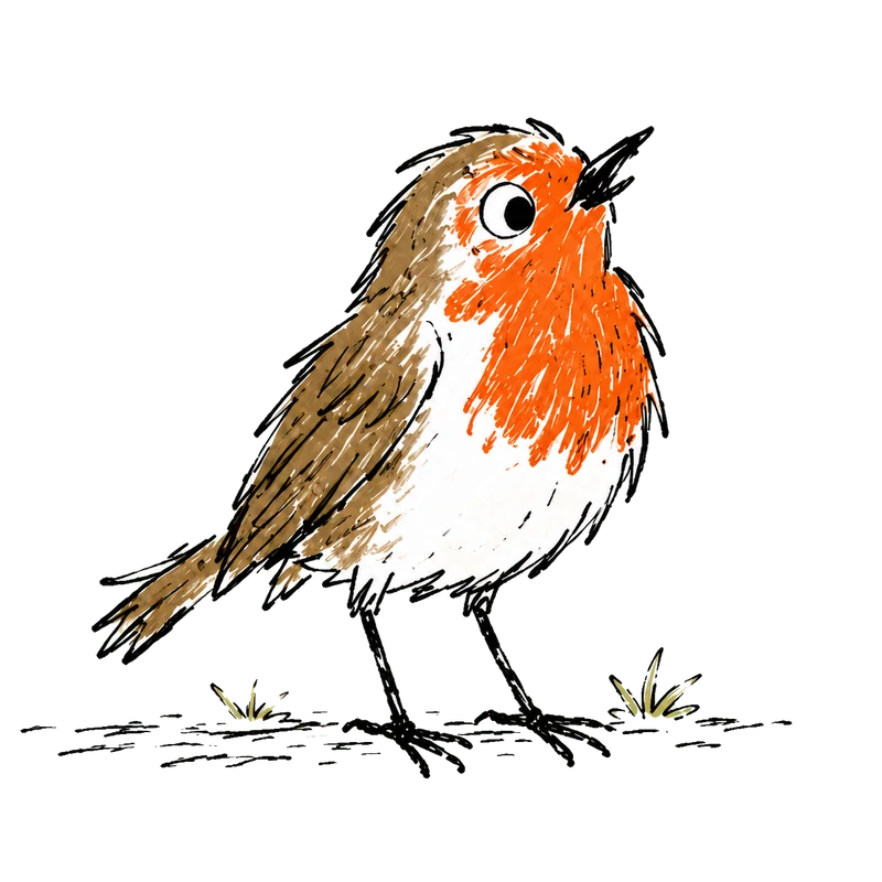 Jane Stephens illustration of a robin